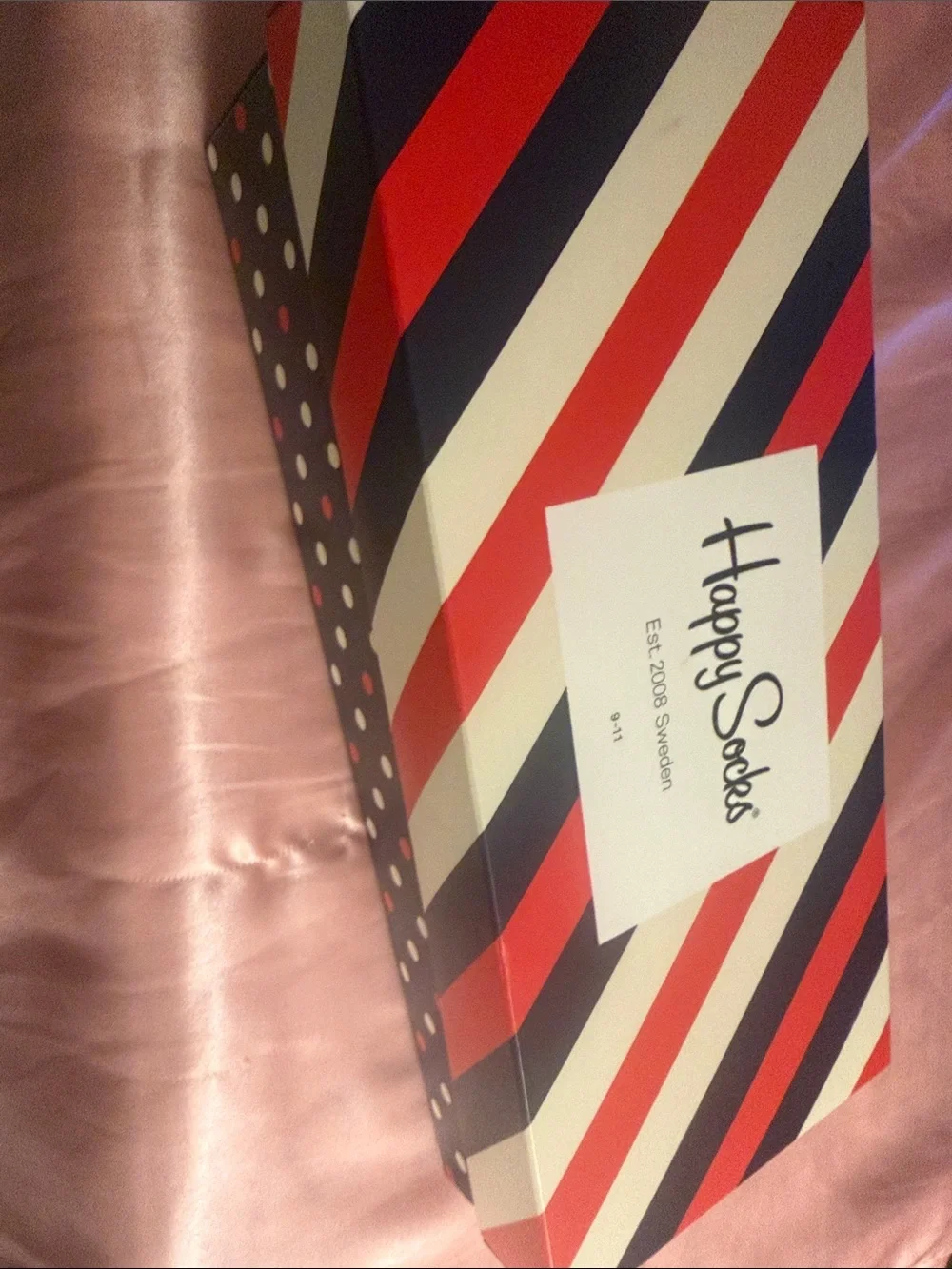 Happy Socks Men’s Three-Pair Set – Navy, White & Red Patterns